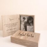 Personalized jewelry box with book style photo frame