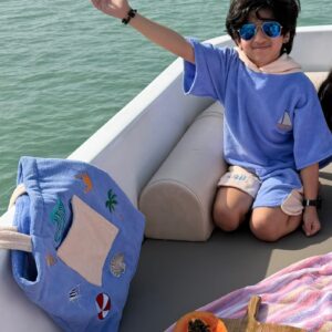Mini tide two tone hoodied Boy set
