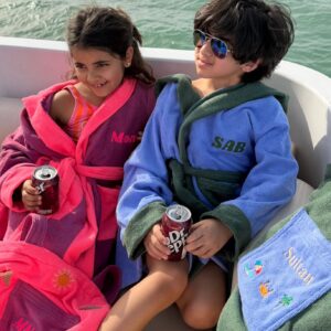 Two tone terry robe