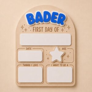 Custom Name First Day School Board